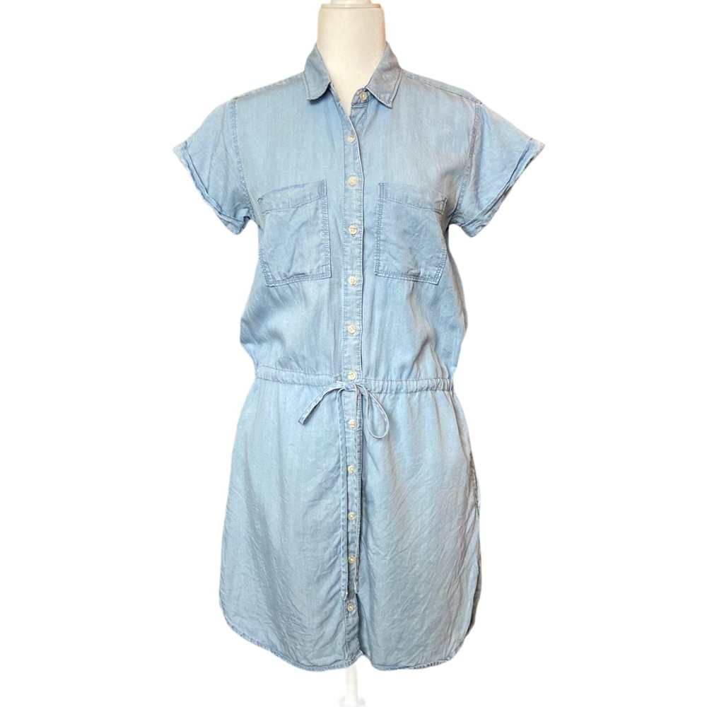 Thread & Supply Women's short sleeve chambray button down shirt dress, Sz S